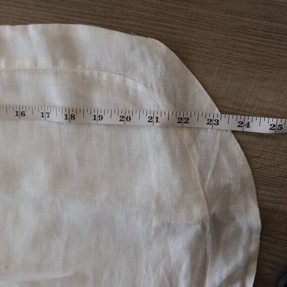 SAKS FIFTH AVENUE 100% linen white shirt top summer basic minimalist popover Sml - Picture 6 of 8